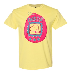 FEED ME! Hand Screen Printed Tamagotchi inspired T-Shirt PRESALE