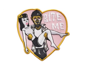 Bite Me! Embroidered Iron-On Patch