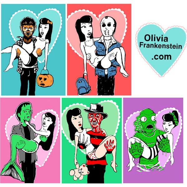 Monster Notecards with Envelopes - set of 5