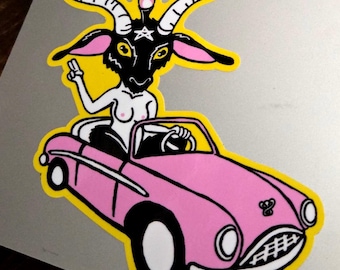 Pegatina de vinilo de la abeja Baphomet