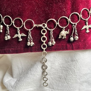 Vintage Silver Elephant Link Belt Vintage Silver Tone Elephant Chain Belt Marked DC Large  main image 3