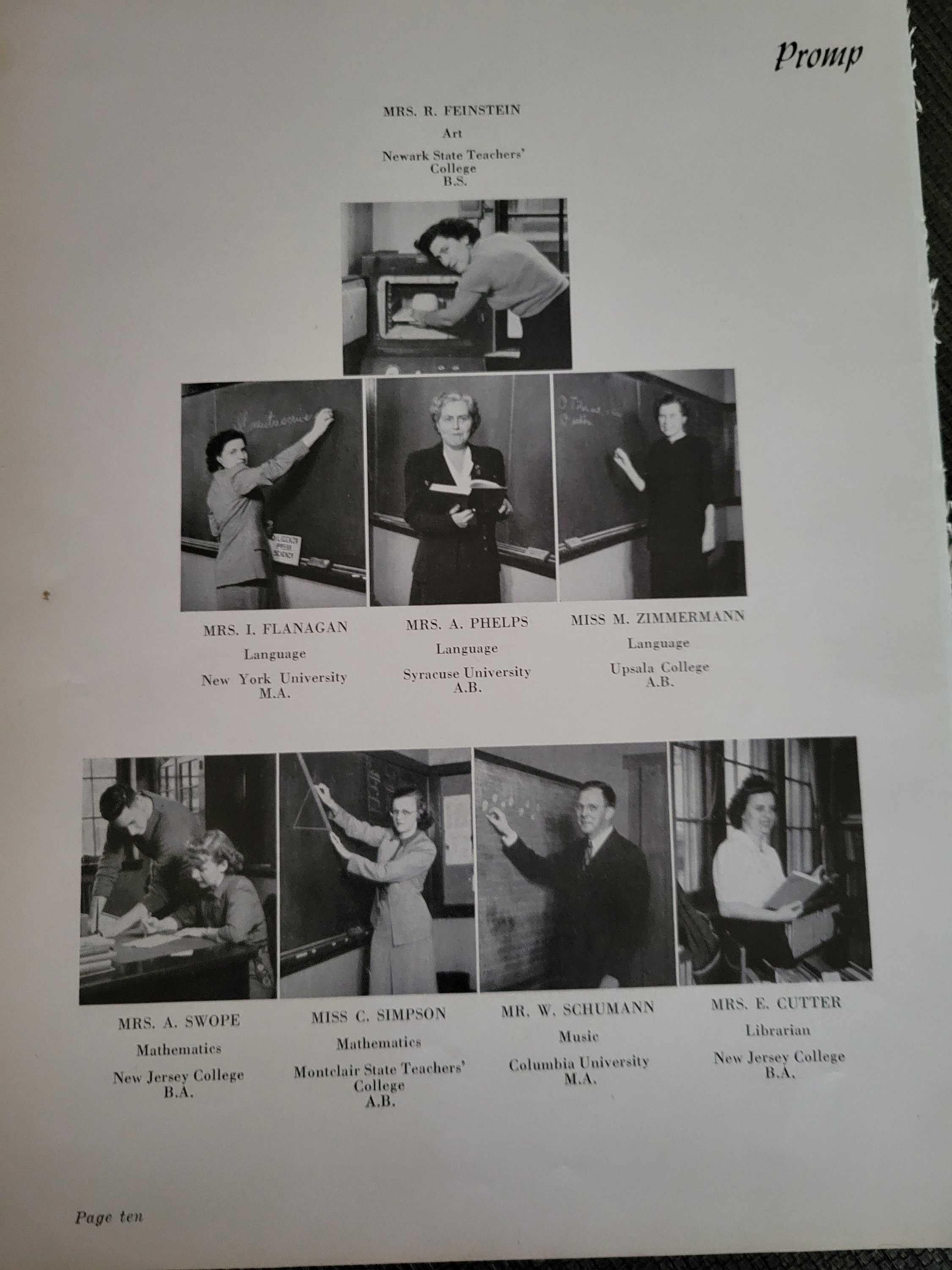 5 Old Vintage High School Yearbook Pages Including Years 1948, 1949