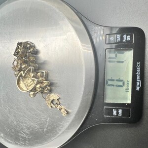 Vintage Yechang Cherub Angel Moon Heart Gold Tone Double Strand Charm Bracelet Bild 8