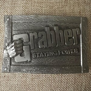 Vintage Grabber Staying Power Belt Buckle Lewis Buckles Chicago 3.5in Gorpcore