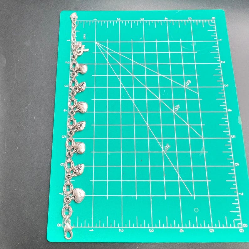 Brighton Power of Pink Breast Cancer Awareness Heart Charm Bracelet Silver Tone image 9