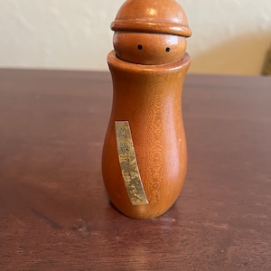 Vintage wooden Asian toothpick holder
