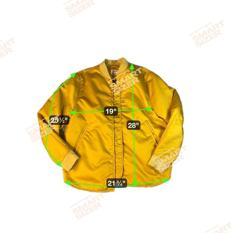 Acne Studios - Blouson aviateur en satin jaune avec bouton-pression pour homme, taille M image 3
