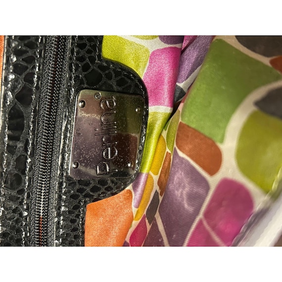 Perlina Black Python Embossed Leather Slouchy Hob… - image 4