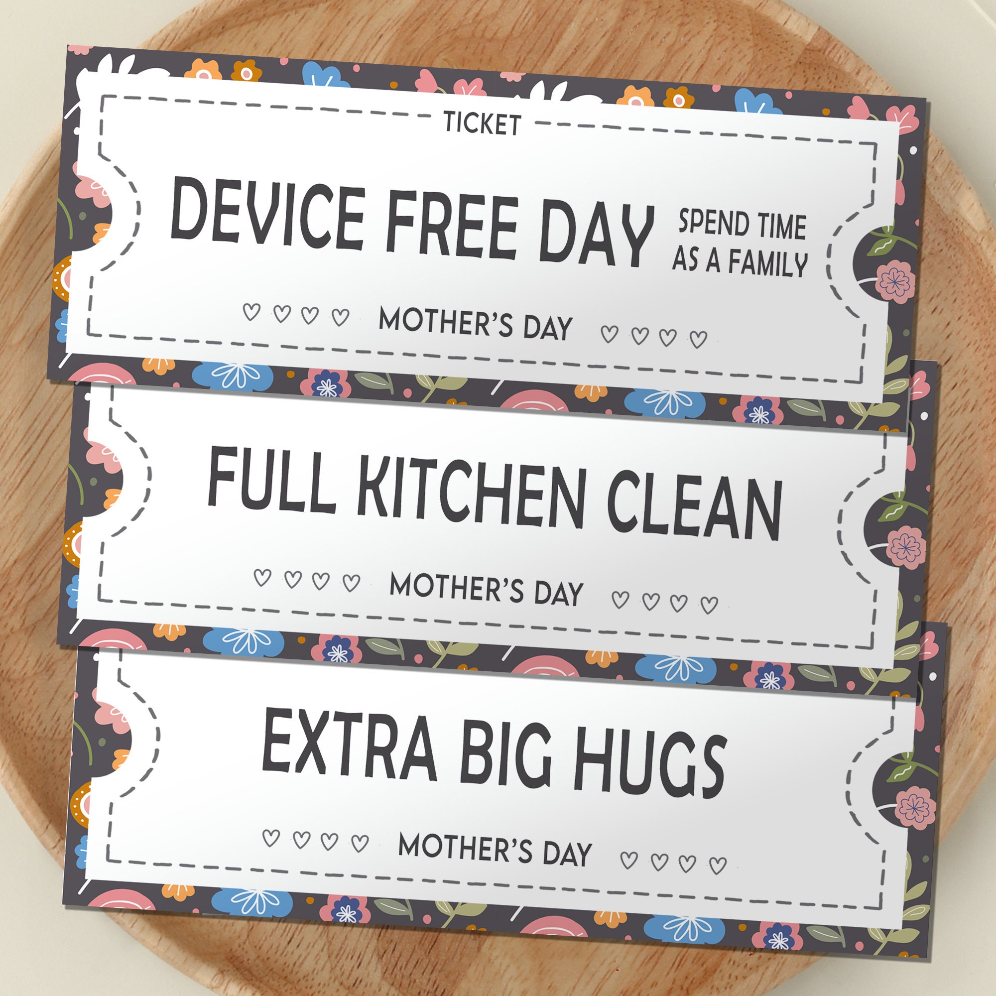 Mother's Day Coupons Editable, Mother's Day Tickets, Mothers Day ...