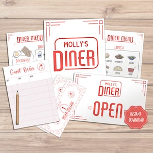 Jogo dramático de restaurante, jogo de simulação de restaurante, jogo de simulação, restaurante para impressão, jogo dramático pré-escolar, restaurante de fingimento