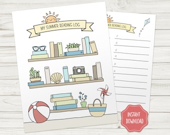 Kids Summer Reading Log, Summer Book Tracker, Summer Reading List, Kids Book Log, Kids Book Tracker, Kids Summer Activity