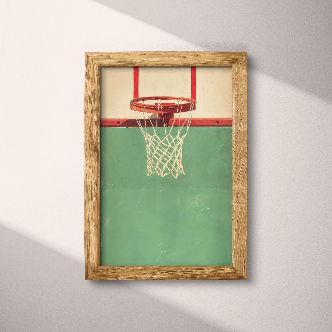 Basketball Rim PRINTABLE Art | Sports Wall Art | Sports Print | Green ...