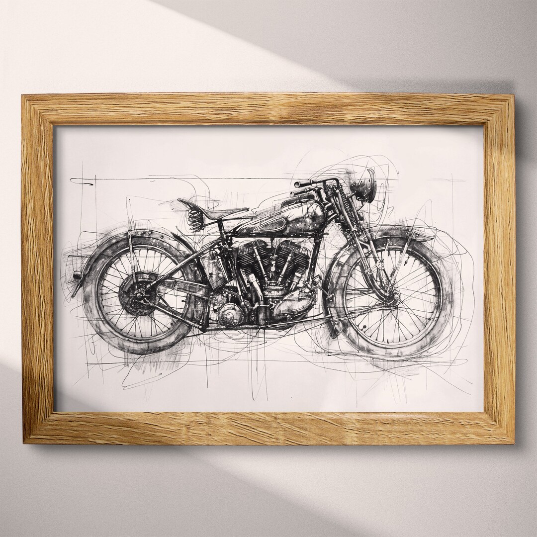 Vintage Motorcycle PRINTABLE Download | Motorcycle Decor | Travel and ...