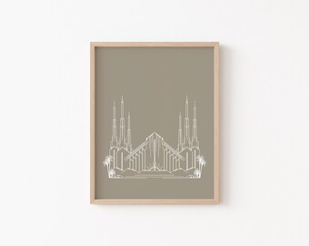 Las Vegas Nevada LDS Temple Line Art Print | LDS Wedding Gift