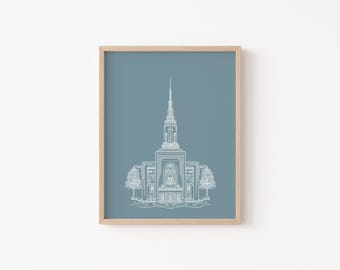 Burley Idaho Temple Print | Hand-Drawn LDS Art