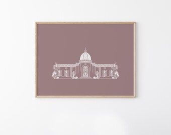 Tucson Arizona LDS Temple Hand Drawn Art Print: Latter-day Saint Wall Decor