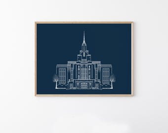 Lámina artística del Templo de Saratoga Springs / Boda SUD, Regalo para misioneros, Decoración del hogar