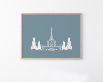Denver Colorado LDS Temple Art Print: Hand-Drawn Latter-day Saint Decor
