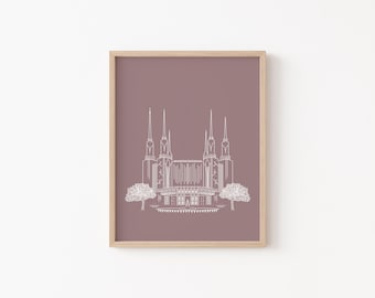 Washington DC Temple Line Art Print | LDS Wedding Gift