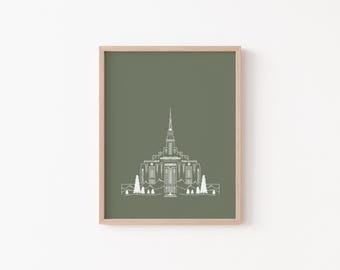 Ogden Utah LDS Temple Art Print | LDS Wedding Gift | LDS Temple Print | Latter-day Saint Temple | Temple Print