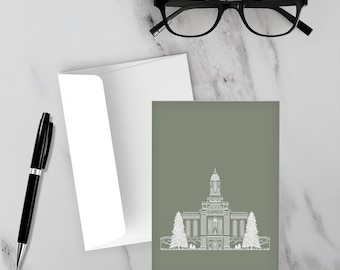 Deseret Peak Utah LDS Tempel flache Grußkarten