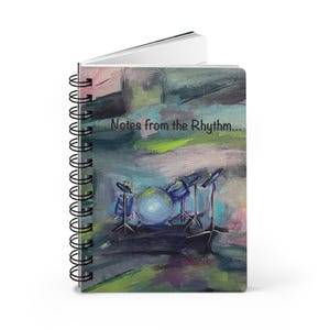 DRUM KIT JOURNAL - Music Notebook for Drummers, Gift for Musicians, Lined Drum Practice Log, Percussion Themed Journal