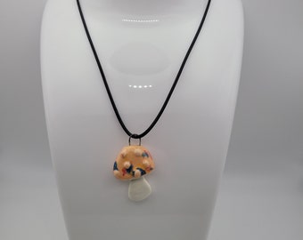 Handmade mushroom charm pendant necklace