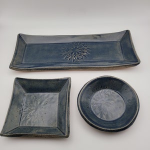 Handmade light blue trinket dishes Pottery Tiny Dishes Jewelry Dishes