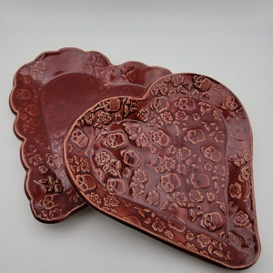 Handmade trinket dishes plates heart-shaped pottery ceramics