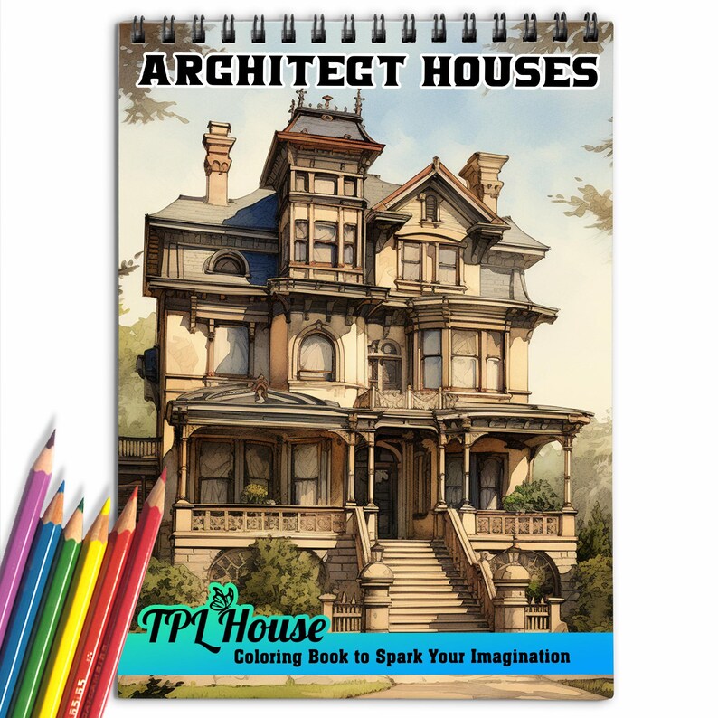 Architect Houses Coloring Book Explore 30 Captivating Coloring Pages, Showcasing Architect Houses that Inspire Imagination and Creativity image 1