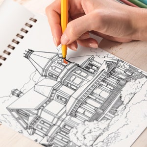 Architect Houses Coloring Book Explore 30 Captivating Coloring Pages, Showcasing Architect Houses that Inspire Imagination and Creativity image 5