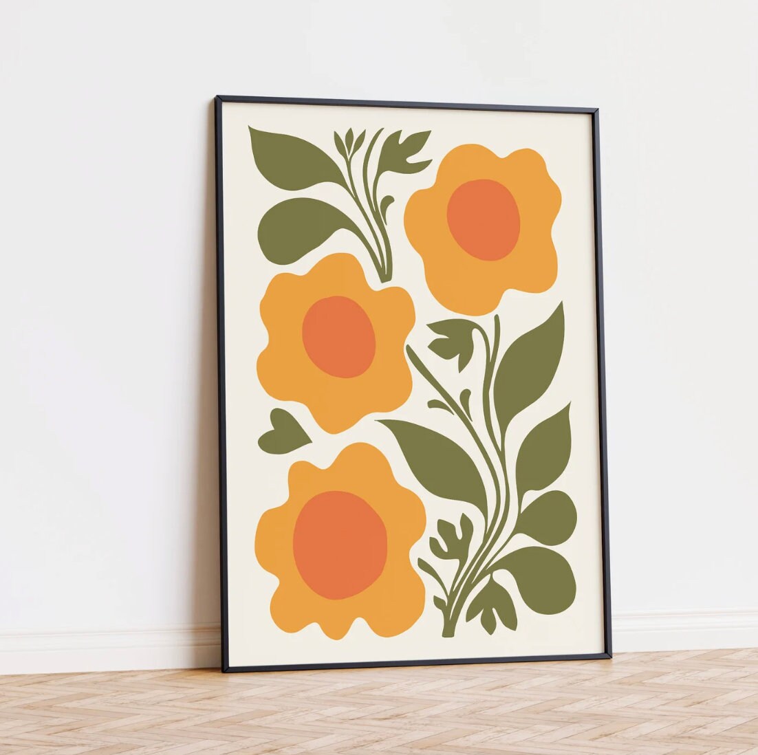 Curated visual reference: Fresh Look at Abstract Flower Art Print Surf Art Vintage Inspired Art Boho