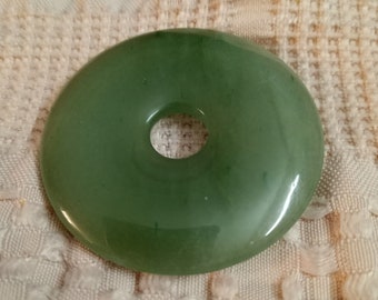 50mm Green Aventurine PI Donut Focal Pendant Bead, large Focal Pendant, 2in aventurine donut