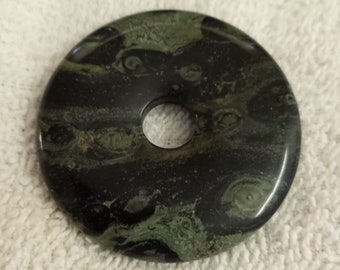 50mm Green Kambaba Donut, 50mm Kambaba Ocean Jasper Gemstone PI Donut Focal Pendant 517