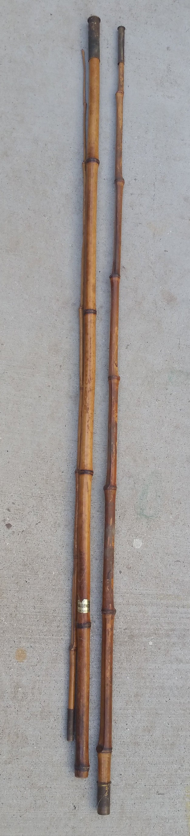 Vintage Bamboo Fishing Pole Challenger Brand 