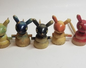 Vintage Wood Mice Set Free Shipping