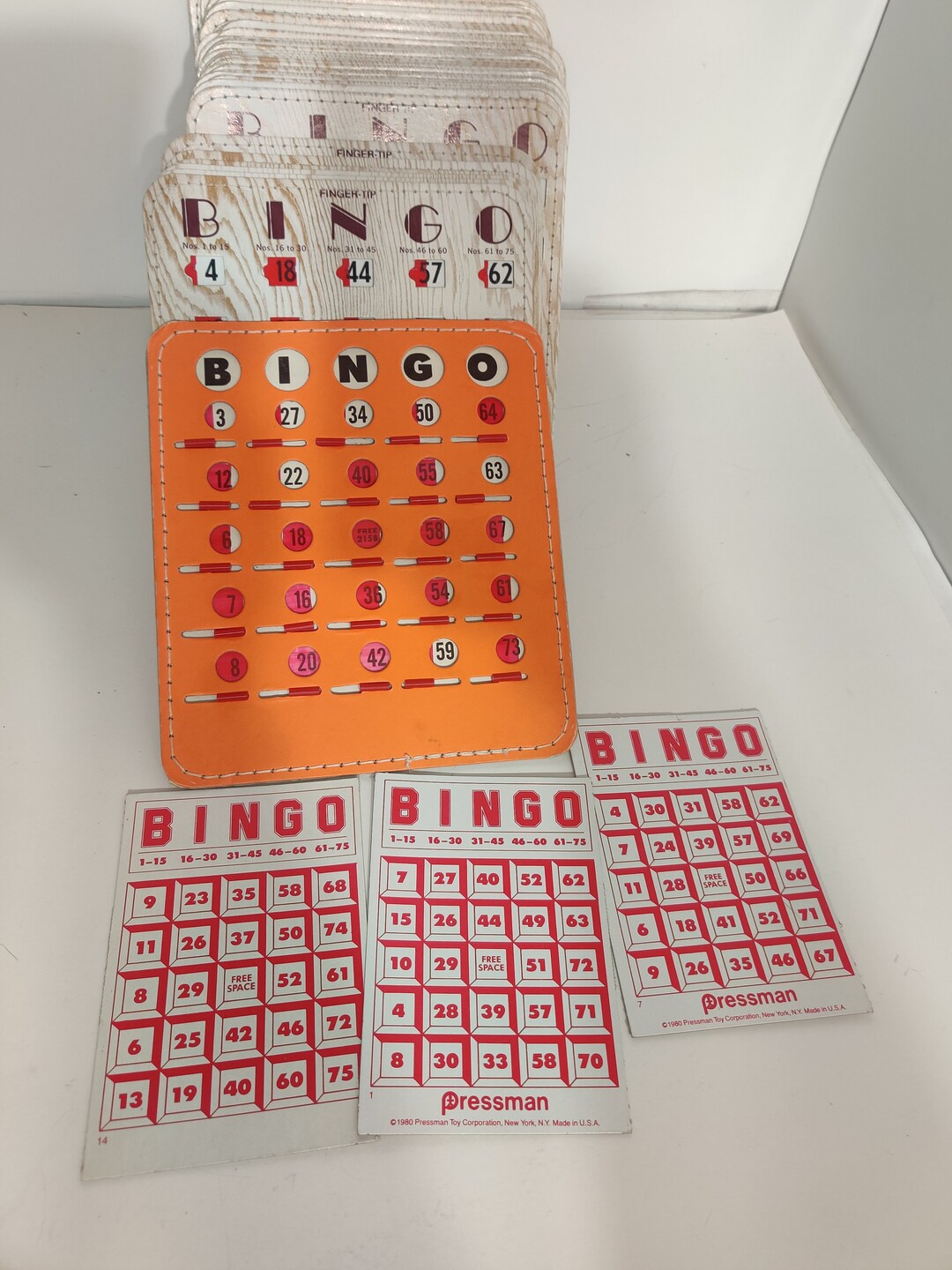 Vintage Fingertip Bingo Cards Set of 45 Bingo Game Kids retro Game Room