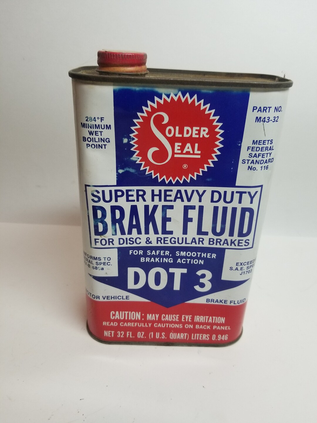 Solder Seal Super Heavy Duty Brake Fluid 1 Quart Can Free Shipping Etsy