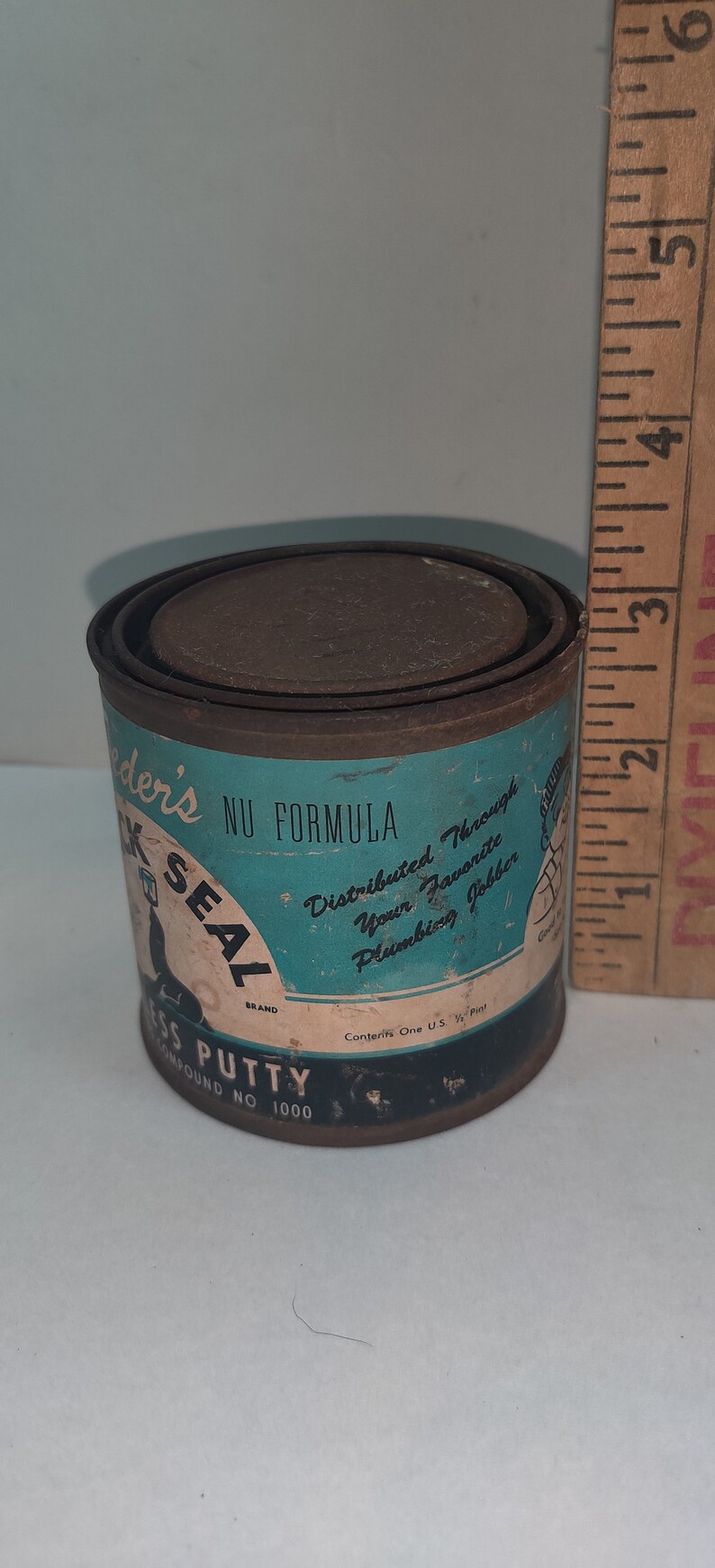 Vintage Putty Can Feder/'s Black Seal Free Shipping