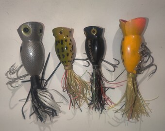 Leurre de pêche vintage Fred Arbogast 772 B HULA POPPER 1/4 oz neuf