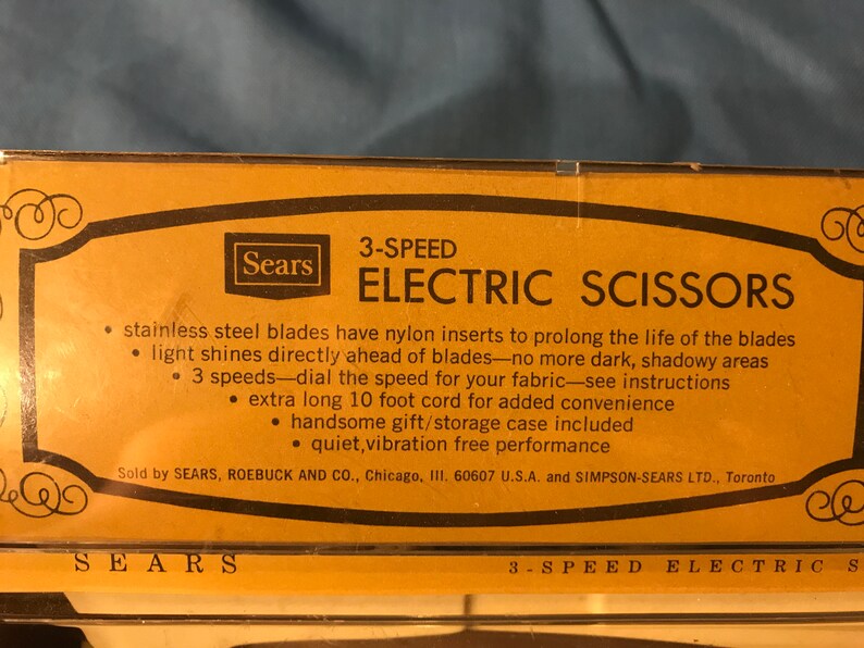 Vintage Sears and Roebuck 3 Speed Electric Scissors Etsy