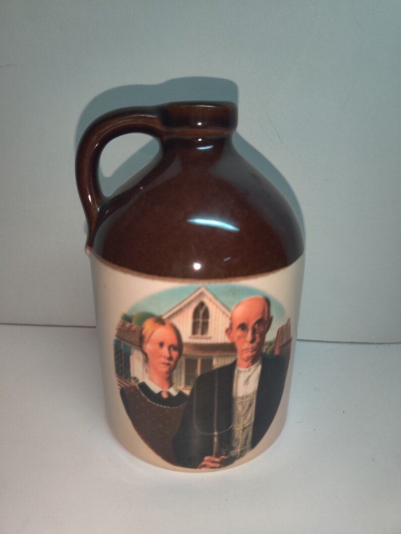 16 piece exotic jerky gifts for him 5 1/2 Tall American Gothic Whiskey Jug Moonshine Jug | Etsy