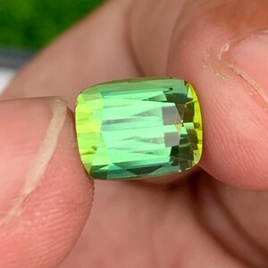 Natural Bluish Green Tourmaline Gemstone For Ring Making , Cushion Shape Tourmaline Stone , faceted tourmaline gemstone, ring stone, 4.35 CT