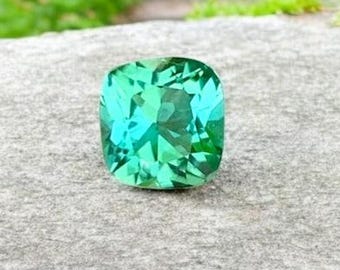 Mint Green Tourmaline Gemstone: Cushion Cut, 0.80 CT, Afghanistan