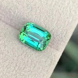 Natural Bluish Green Tourmaline Gemstone For Ring Making , Cushion Shape Tourmaline Stone, faceted tourmaline gemstone, ring stone, 2.10 CT