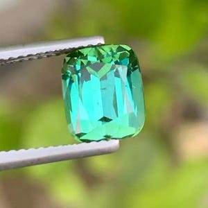 Natural Tourmaline Loose Gemstone For Jewelry, Faceted Tourmaline Gemstone, Bluish Green Tourmaline Ring, cushion Cut Tourmaline, 3.40 CT