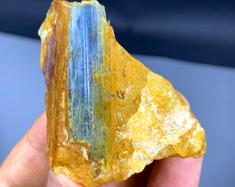 パキスタン産の母岩に埋め込まれたカイヤナイト結晶 – Earthy Decor