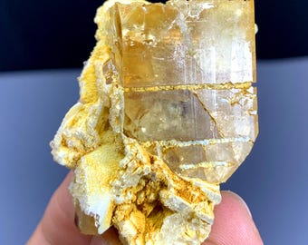Natural Golden Color Topaz on Matrix, Topaz Specimen from Pakistan - 36 gram