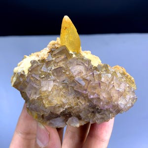 Purple Cubic Phantom Fluorite with Calcite from Baluchistan Pakistan - 186 gram