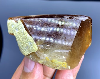 Natural Golden Color Topaz, Topaz Crystal from Skardu Pakistan - 194 gram
